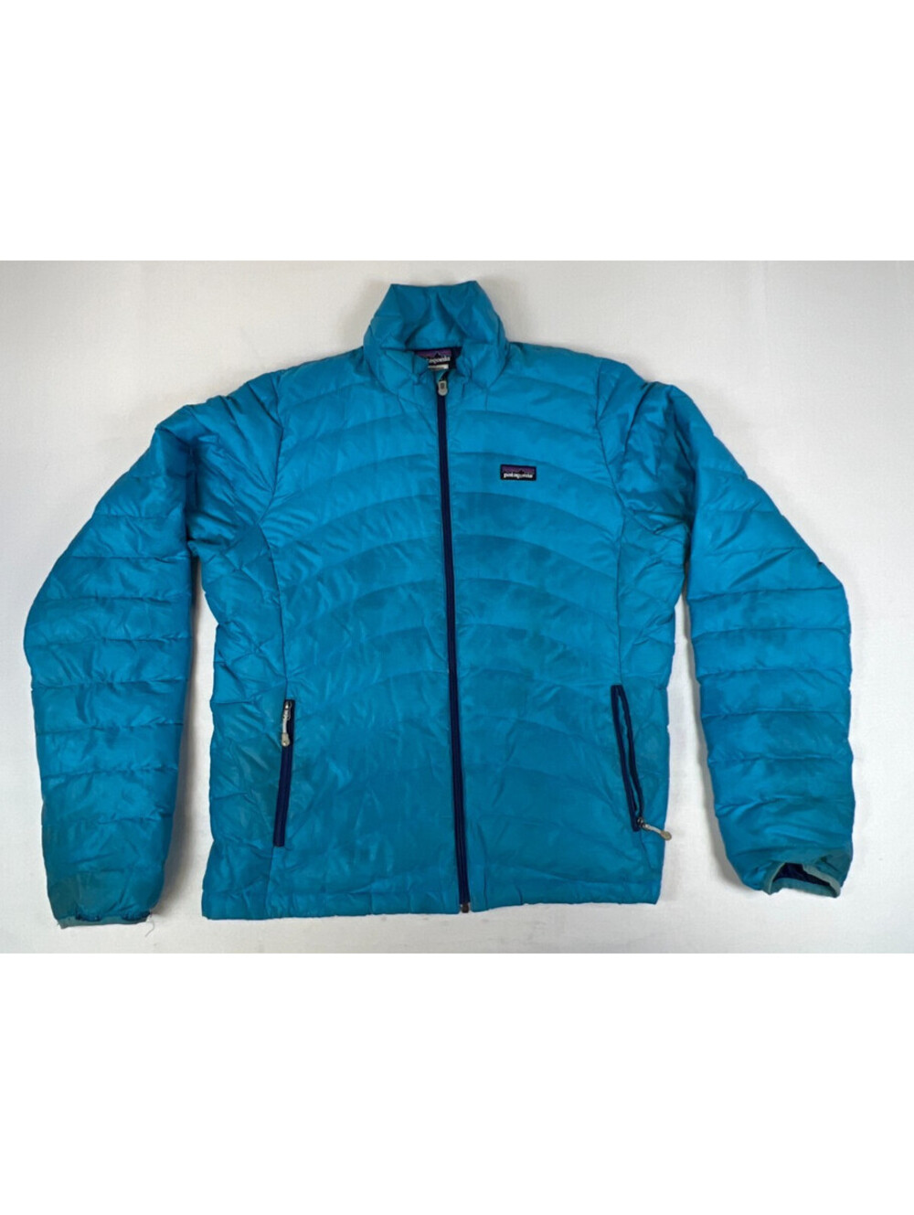 Patagonia Women L Blue Down Puffer Jacket Outdoor Winter Coat